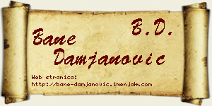 Bane Damjanović vizit kartica
